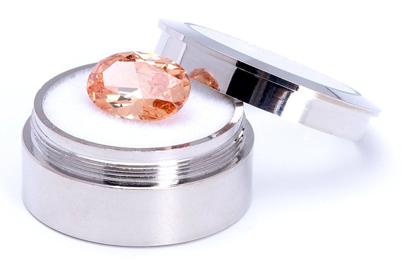 Giftop Mini Diameter 1.3 inch Loose Diamond or Gemstone Display Box Case Holder Show Container Metal (Silver- 1.3x0.5) - Image 2